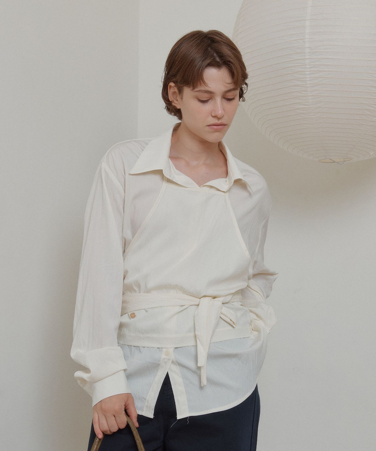 아노에틱(ANOETIC) ANC BUSTIER LAYER SHIRT_IVORY