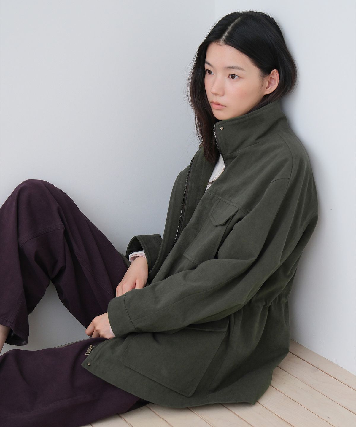 모의(MOUI) Washed pocket jacket (KHAKI)