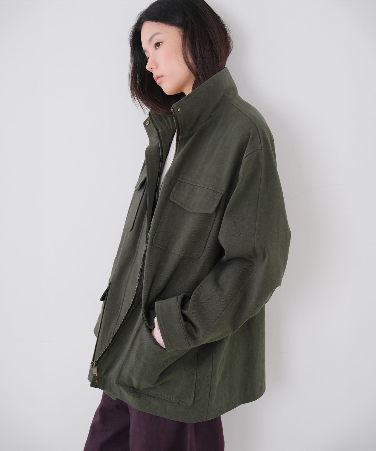 모의(MOUI) Washed pocket jacket (KHAKI)