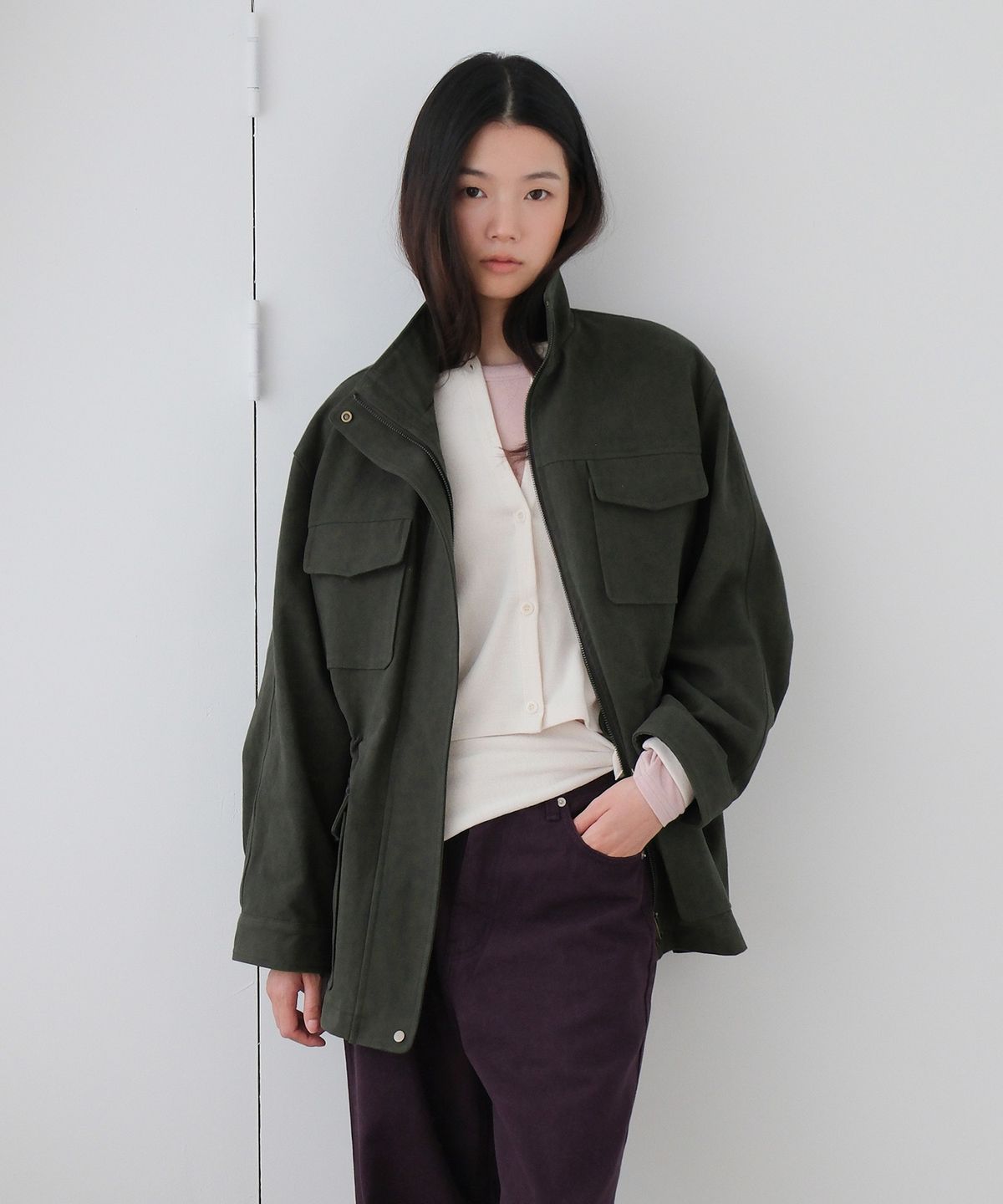 모의(MOUI) Washed pocket jacket (KHAKI)
