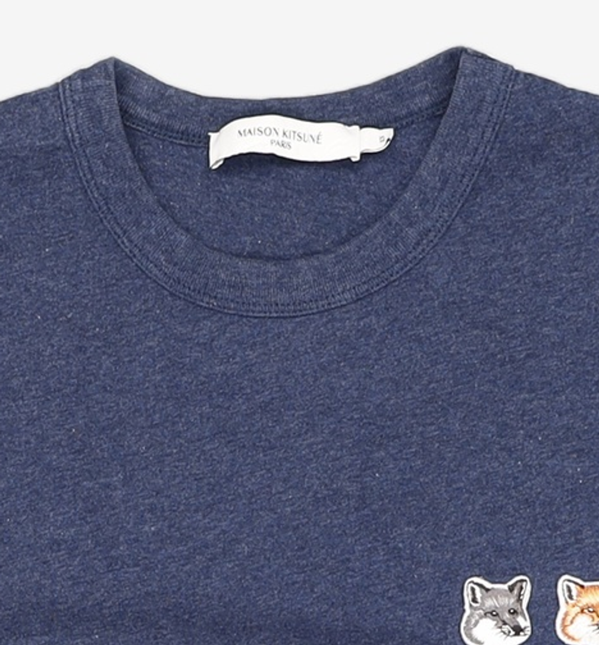메종 키츠네(MAISON KITSUNE) 더블 폭스헤드 반팔 티셔츠 IU00114KJ0008 H481 NAVY XS
