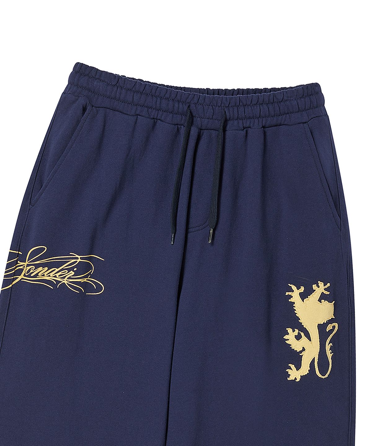 프렌다(PRENDA) LION SCRIPT WIDE SWEATPANTS NAVY