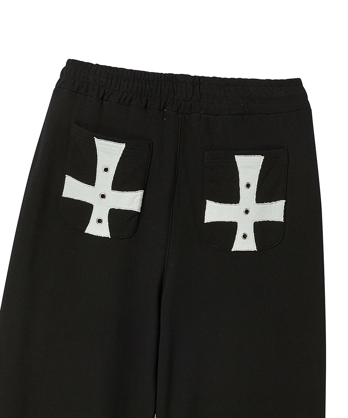 프렌다(PRENDA) EYELET POCKET WIDE SWEATPANTS BLACK