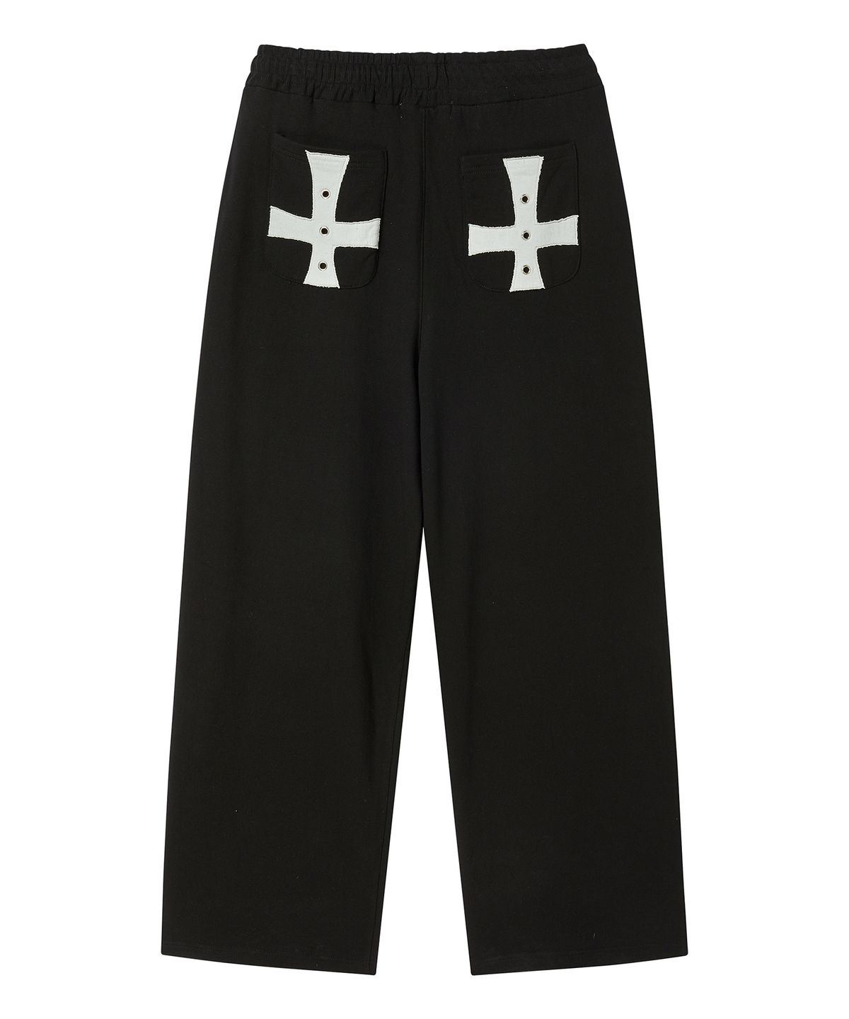 프렌다(PRENDA) EYELET POCKET WIDE SWEATPANTS BLACK