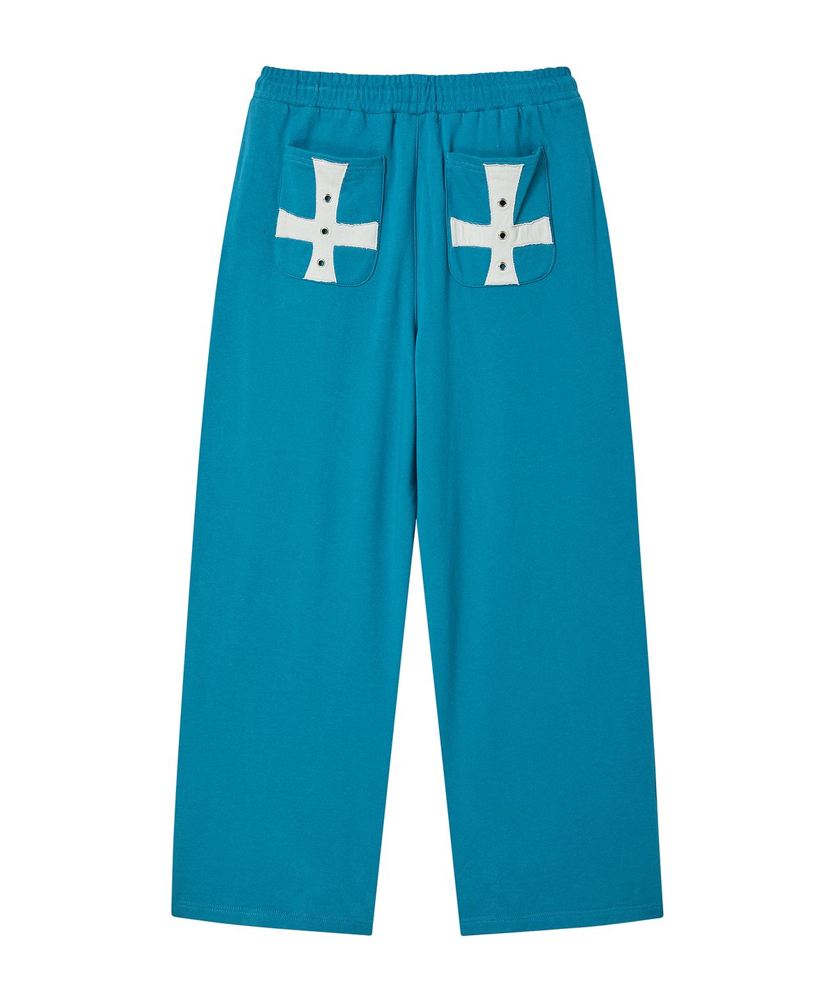 프렌다(PRENDA) EYELET POCKET WIDE SWEATPANTS AQUA BLUE