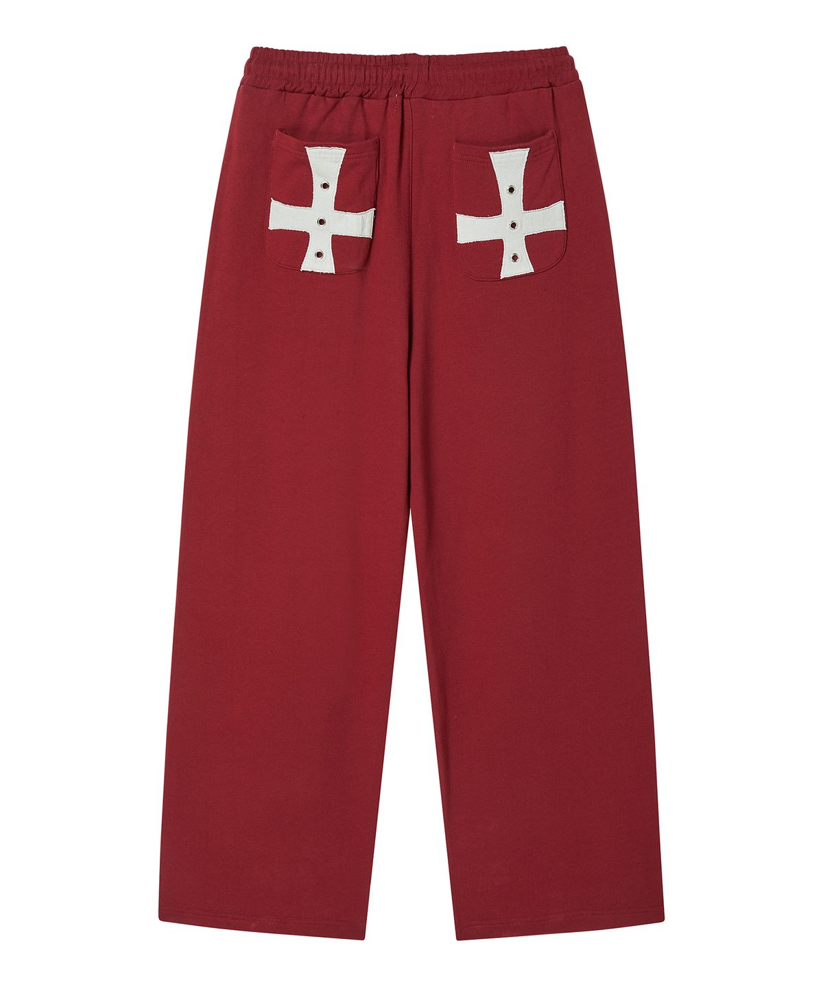 프렌다(PRENDA) EYELET POCKET WIDE SWEATPANTS BURGUNDY