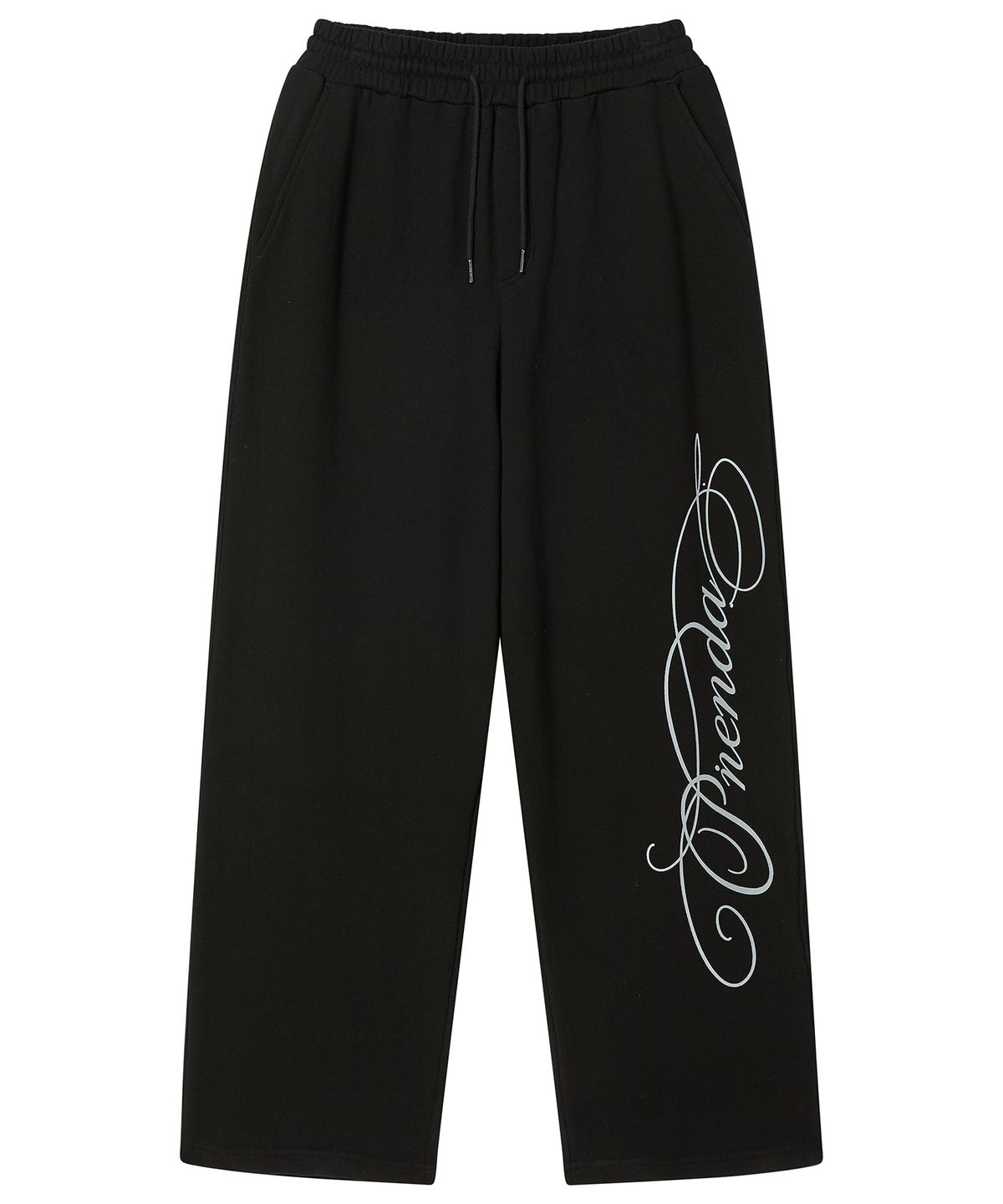 프렌다(PRENDA) SCRIPT LOGO WIDE SWEATPANTS BLACK