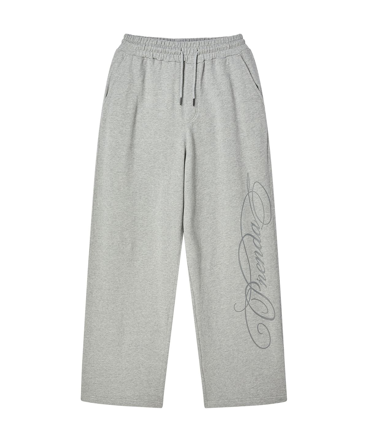 프렌다(PRENDA) SCRIPT LOGO WIDE SWEATPANTS GRAY