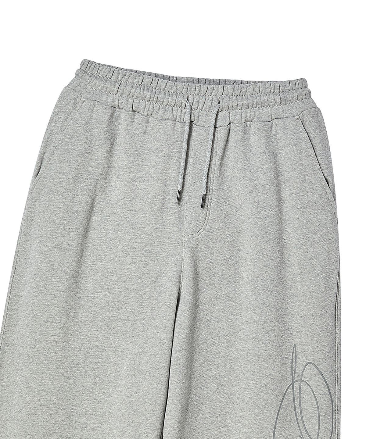 프렌다(PRENDA) SCRIPT LOGO WIDE SWEATPANTS GRAY