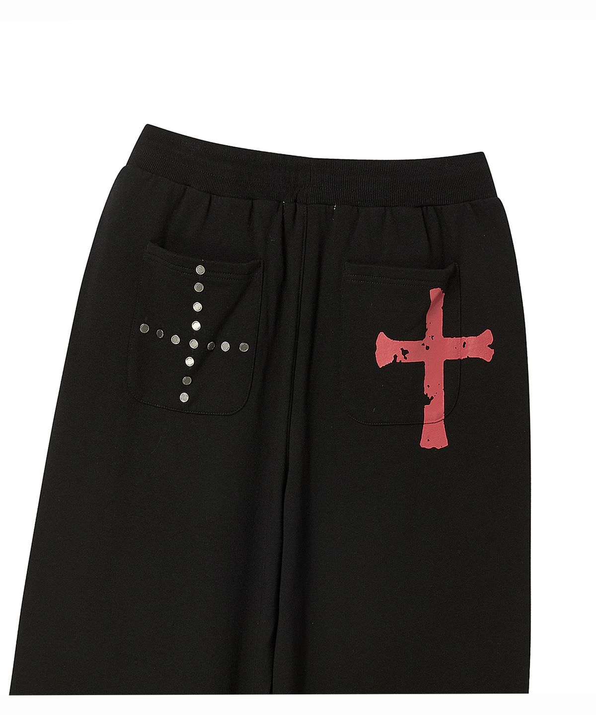 프렌다(PRENDA) HERALD CROSS WIDE SWEATPANTS BLACK