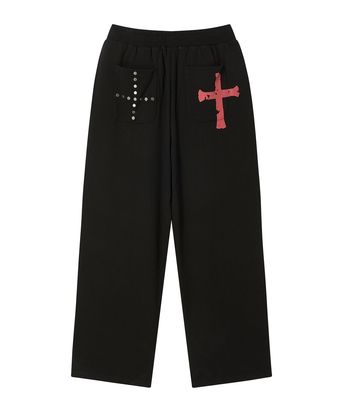 프렌다(PRENDA) HERALD CROSS WIDE SWEATPANTS BLACK
