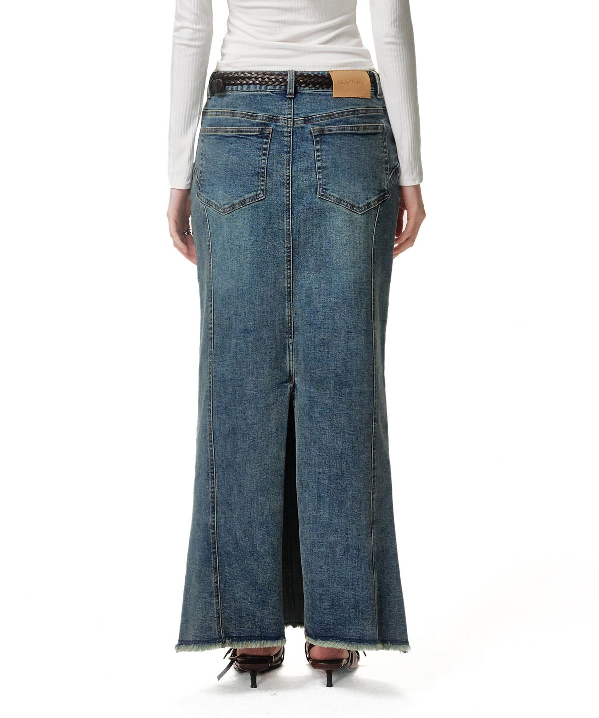 데케트 우먼(DECET WOMEN) Slim Maxi Skirt DCSK009BLUE