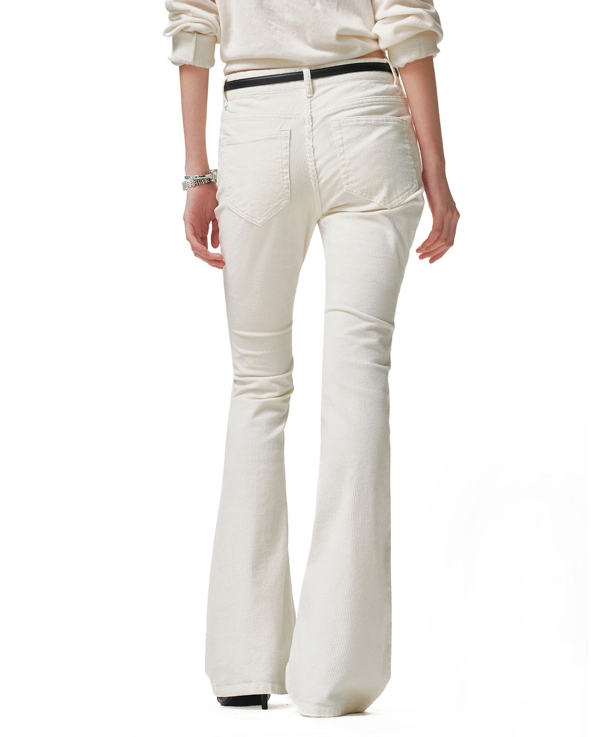 데케트 우먼(DECET WOMEN) Signature Slim Low Rise Flared Corduroy Pants DCWPT041IVORY