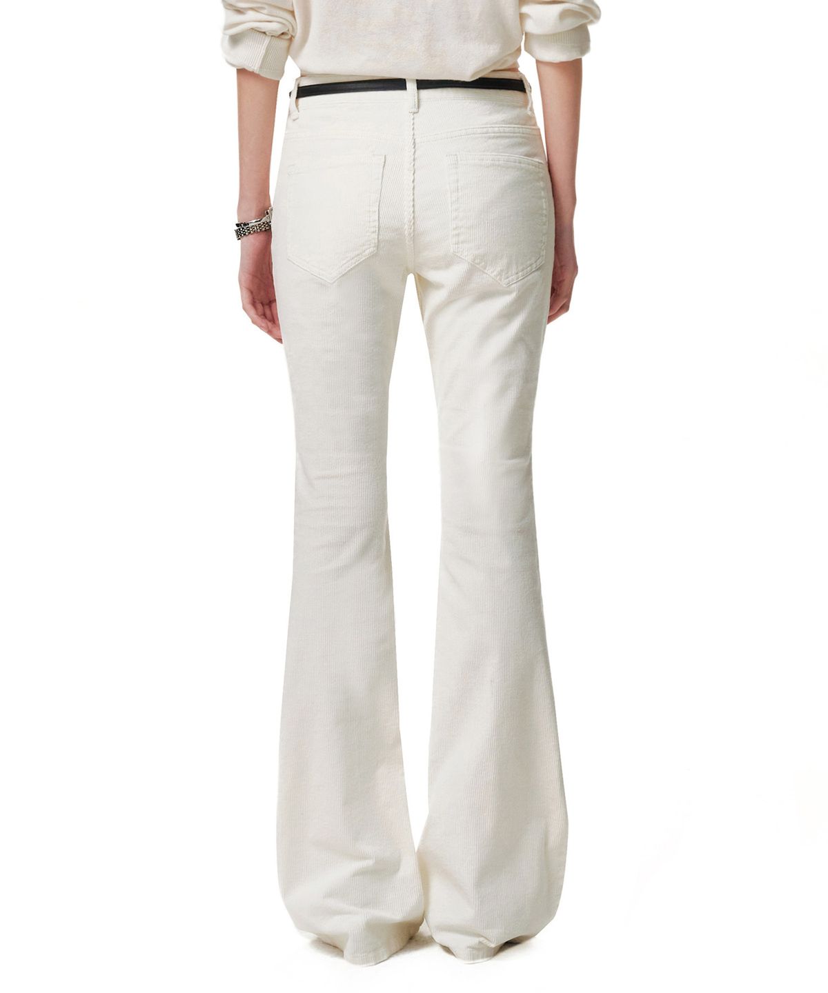 데케트 우먼(DECET WOMEN) Signature Slim Low Rise Flared Corduroy Pants DCWPT041IVORY