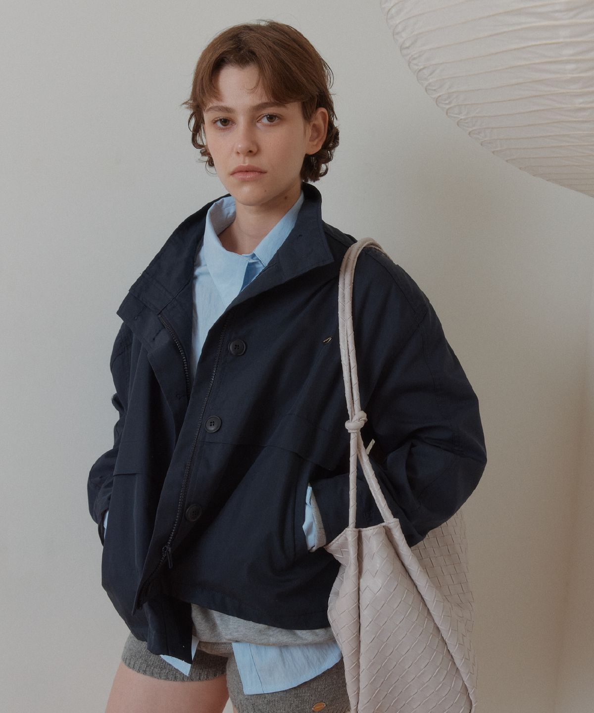 아노에틱(ANOETIC) ANC MULTI POCKET HARRINGTON JACKET_NAVY