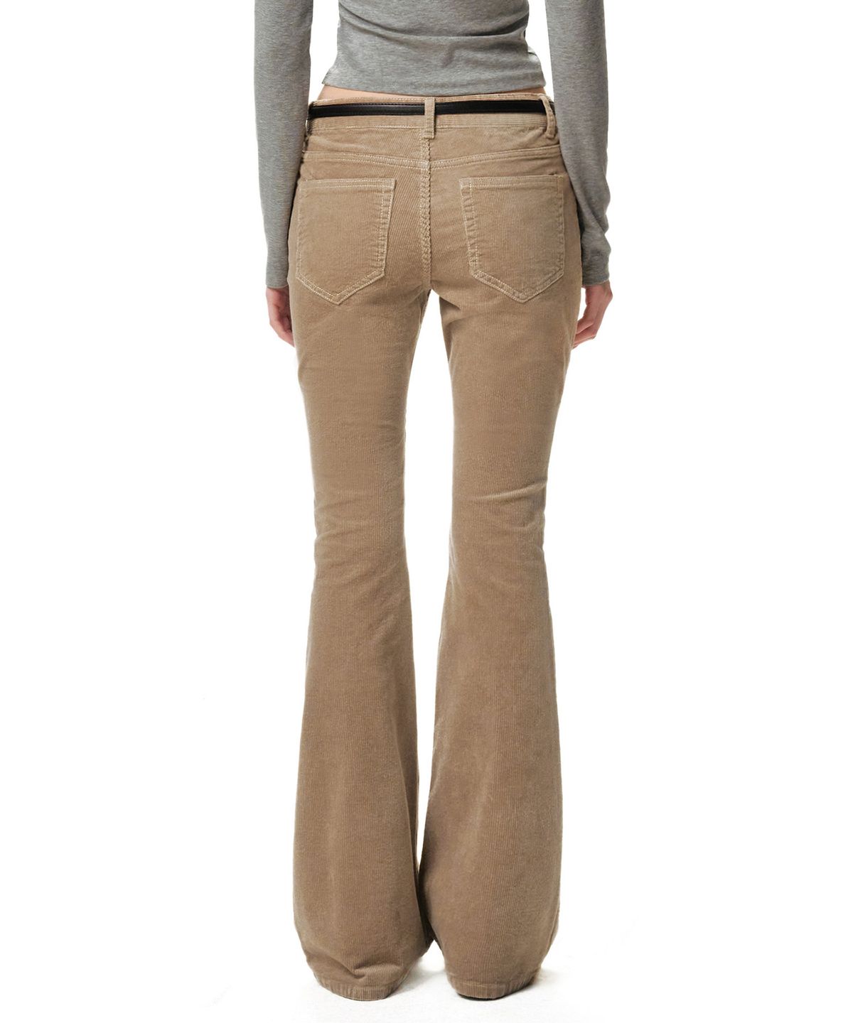 데케트 우먼(DECET WOMEN) Signature Slim Low Rise Flared Corduroy Pants DCWPT041BEIGE