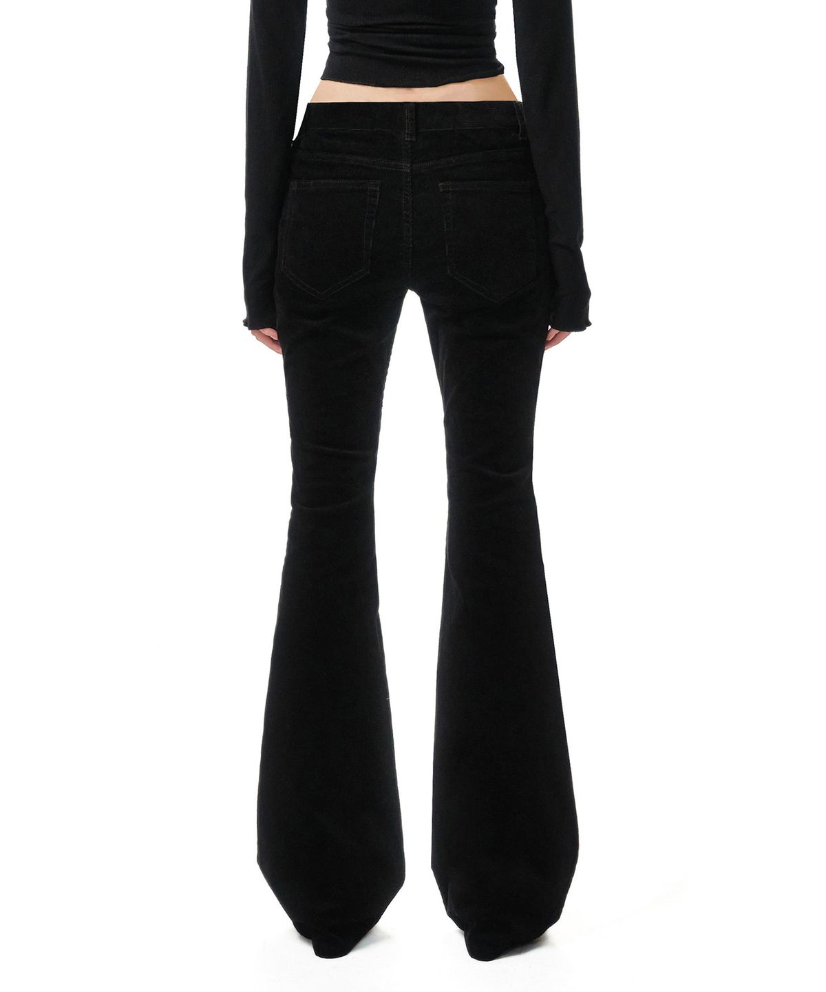 데케트 우먼(DECET WOMEN) Signature Slim Low Rise Flared Corduroy Pants DCWPT041BLACK