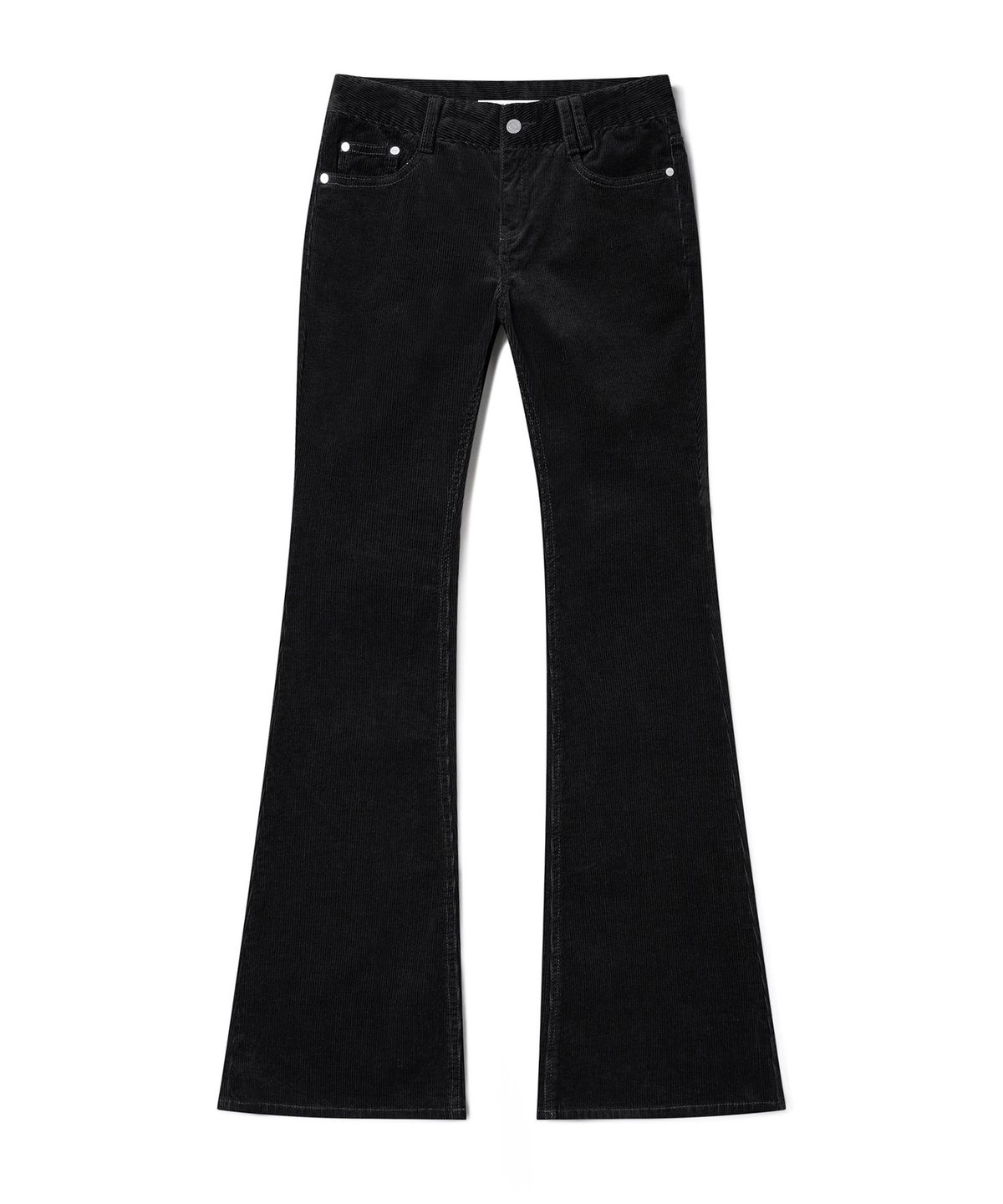 데케트 우먼(DECET WOMEN) Signature Slim Low Rise Flared Corduroy Pants DCWPT041BLACK