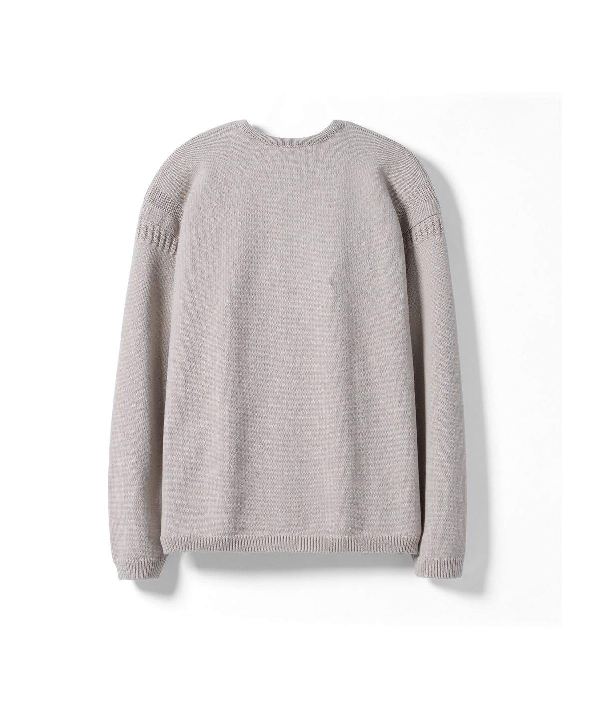 건지 울른스(Guernsey Woollens) 헤비코튼 파이핑 헨리넥 스웨터 - 애쉬 베이지