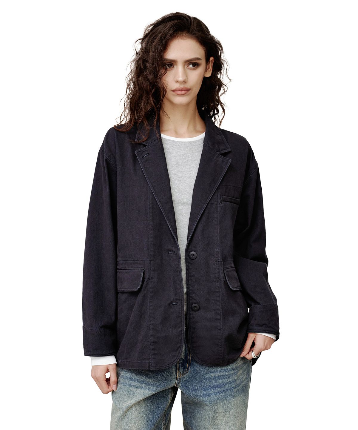데케트 우먼(DECET WOMEN) Relaxed Blazer DCWJK004NAVY