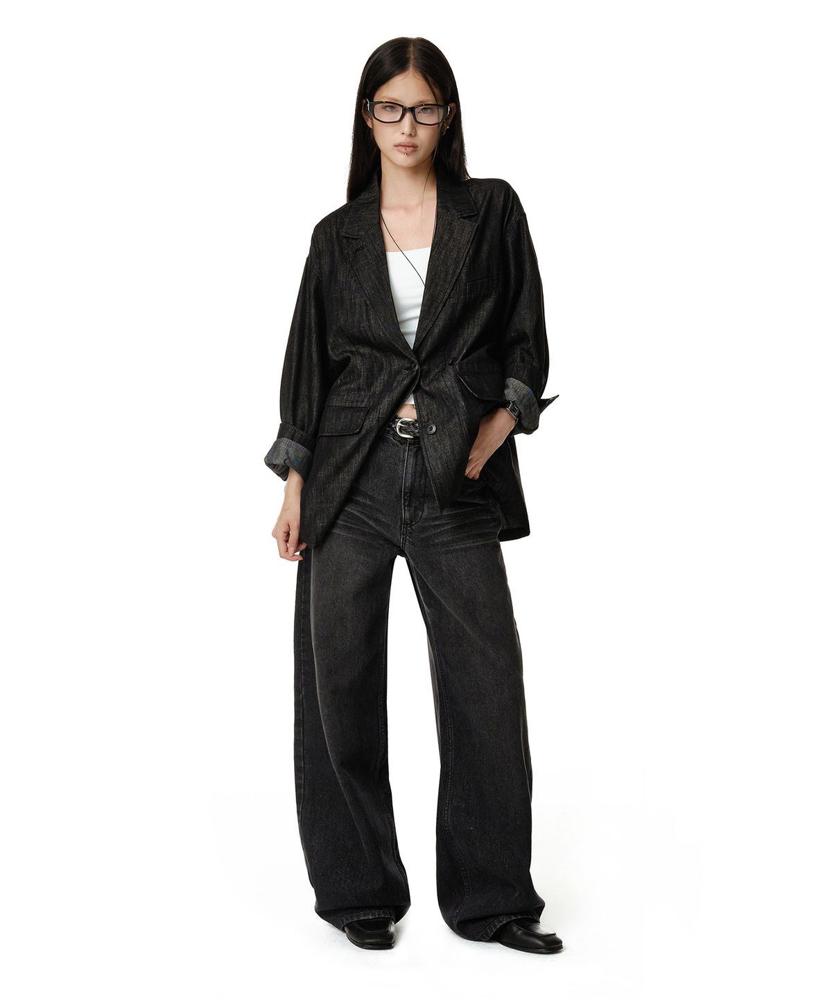 데케트 우먼(DECET WOMEN) Relaxed Blazer DCWJK004CPBLACK