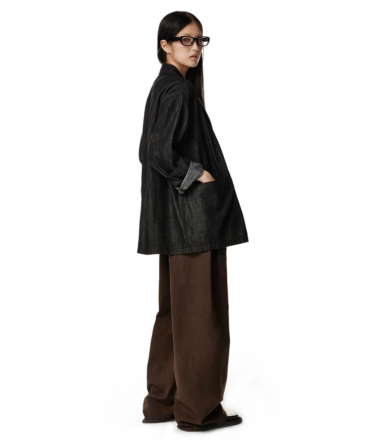 데케트 우먼(DECET WOMEN) Relaxed Blazer DCWJK004CPBLACK