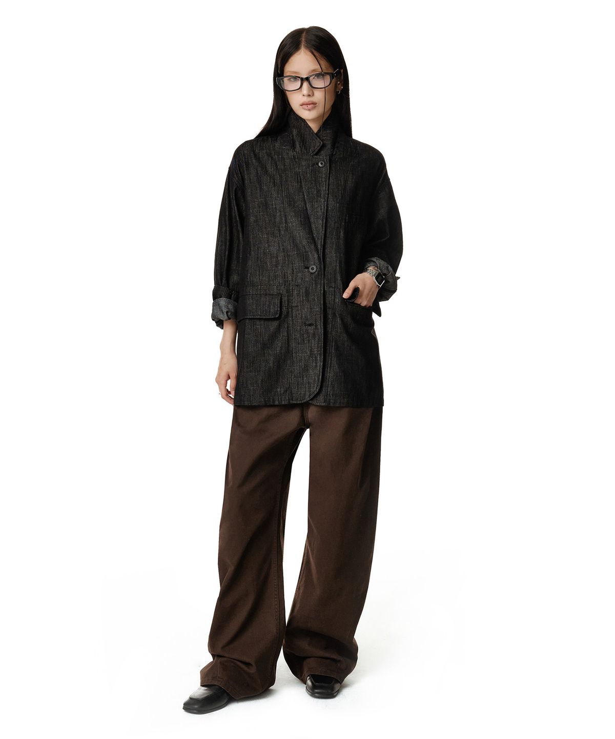 데케트 우먼(DECET WOMEN) Relaxed Blazer DCWJK004CPBLACK