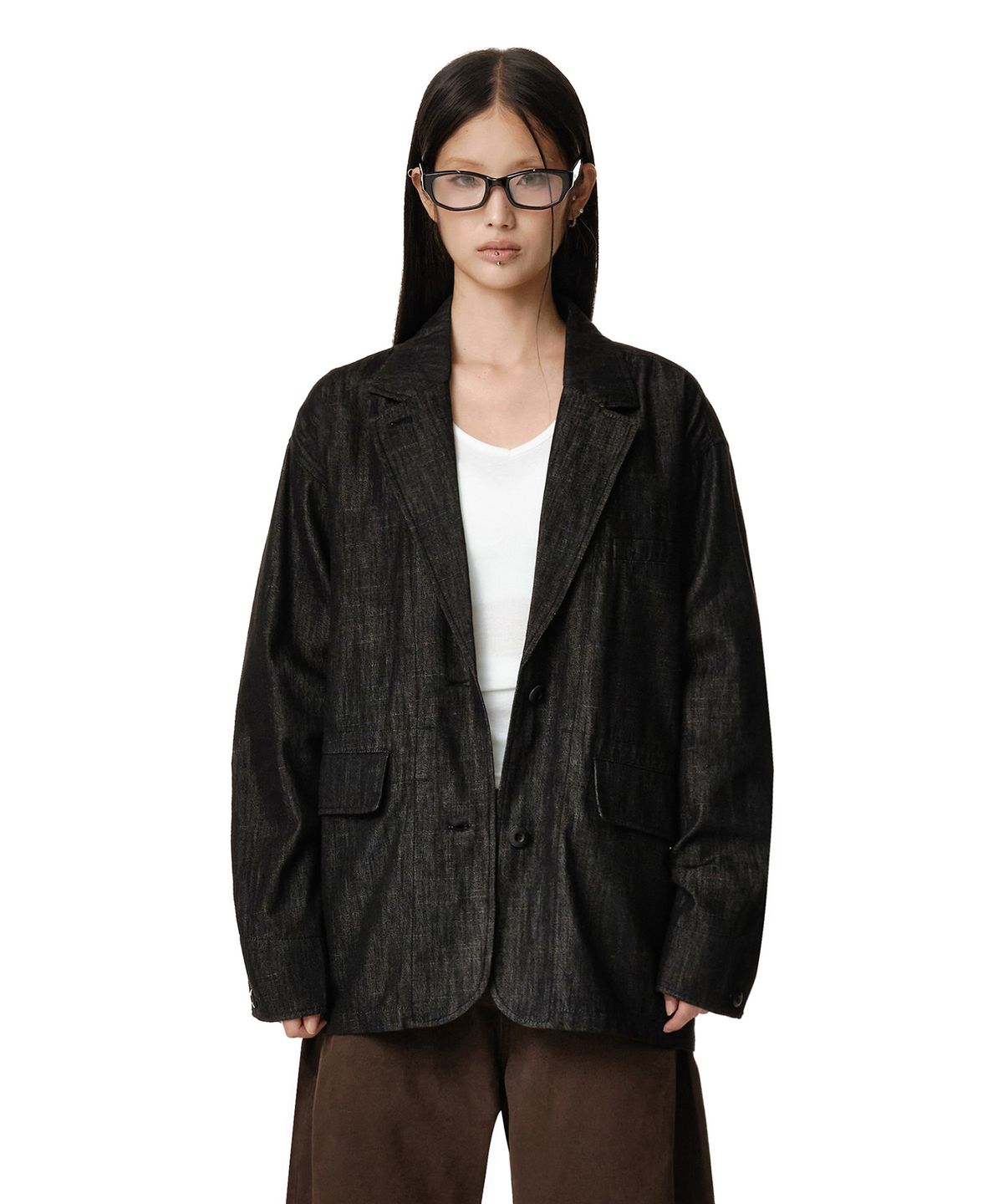데케트 우먼(DECET WOMEN) Relaxed Blazer DCWJK004CPBLACK