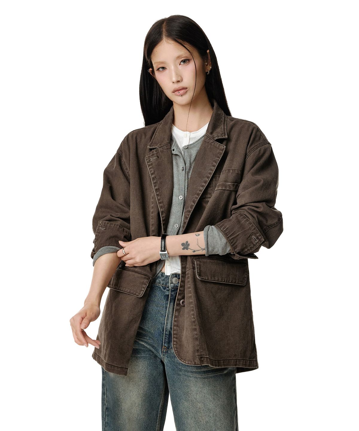 데케트 우먼(DECET WOMEN) Relaxed Blazer DCWJK004BROWN