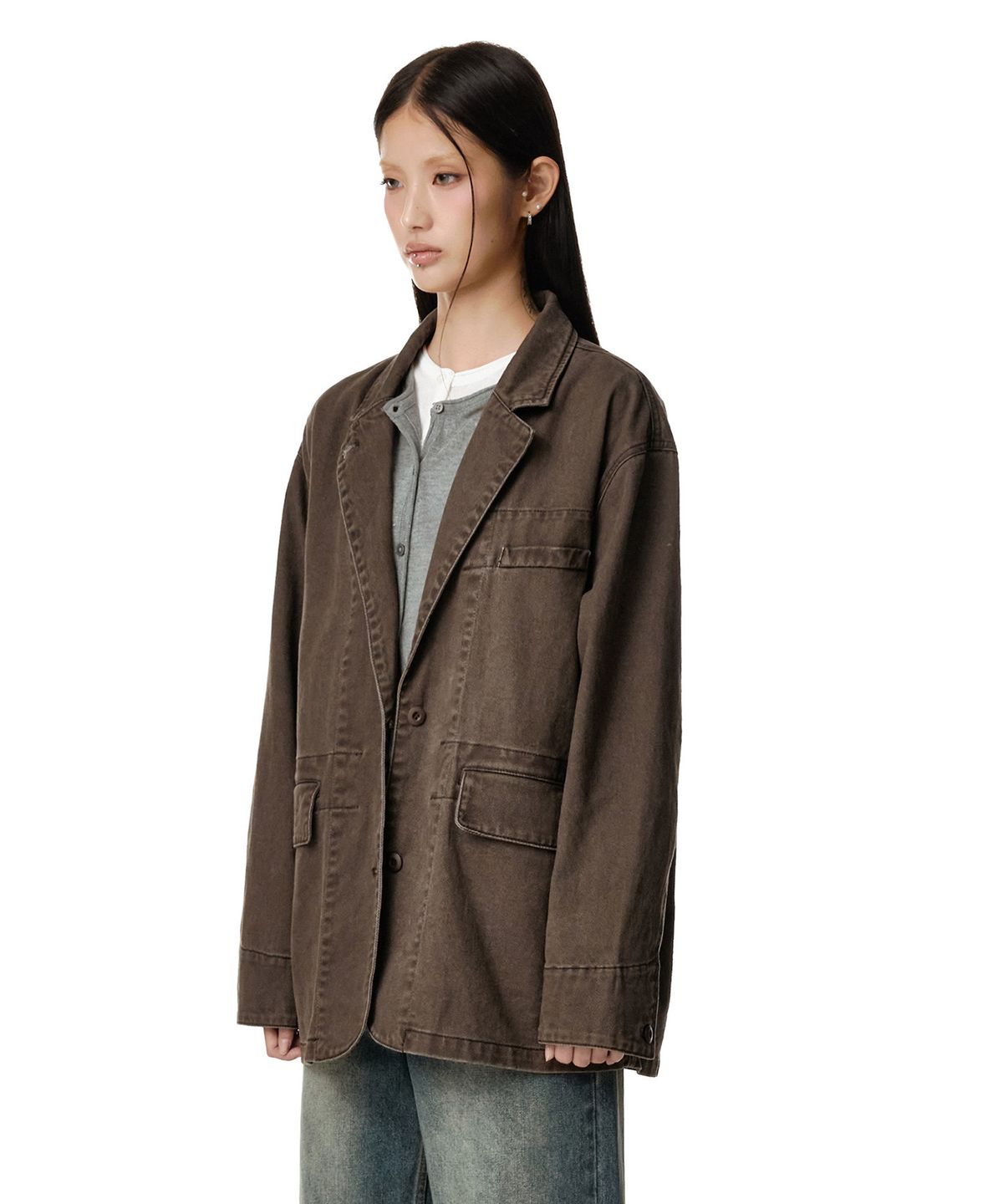 데케트 우먼(DECET WOMEN) Relaxed Blazer DCWJK004BROWN