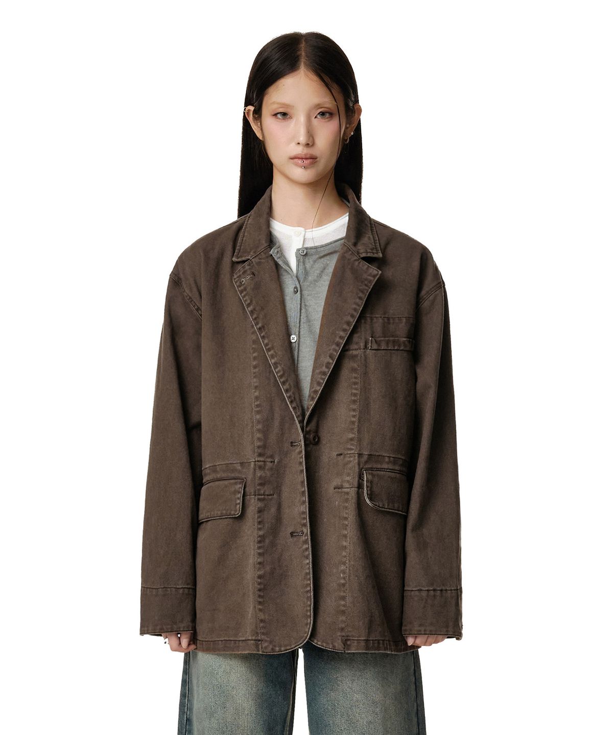 데케트 우먼(DECET WOMEN) Relaxed Blazer DCWJK004BROWN