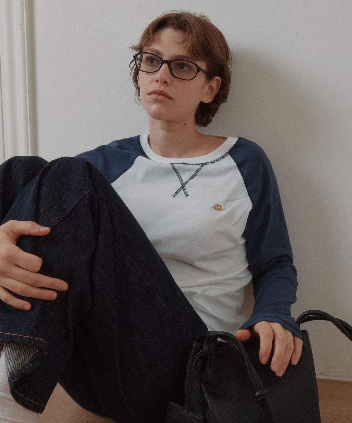 아노에틱(ANOETIC) ANC CONTRAST RAGLAN LONG SLEEVE_NAVY&WHITE