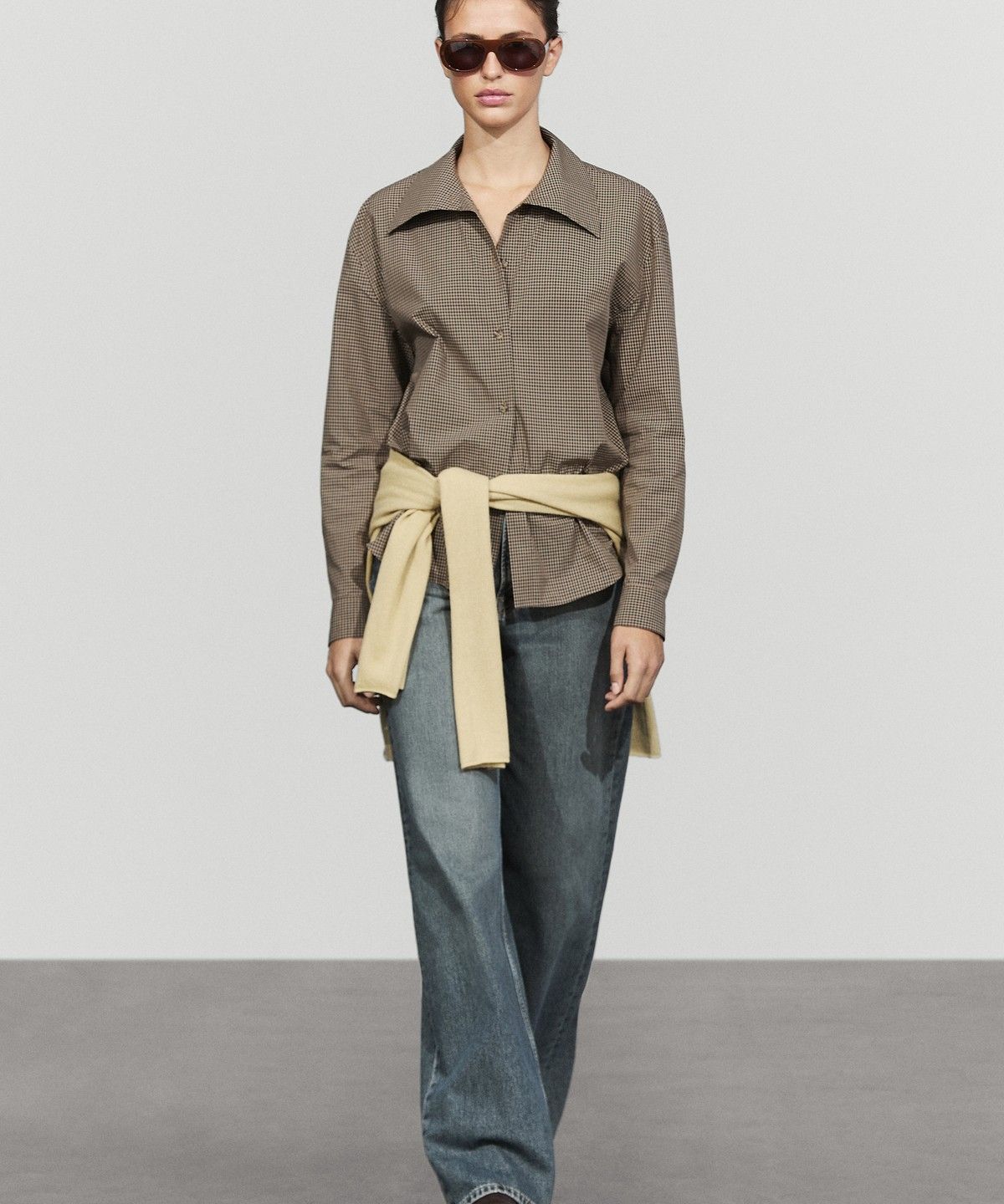 마시모두띠(MASSIMO DUTTI) 코튼 블렌드 깅엄 체크 셔츠