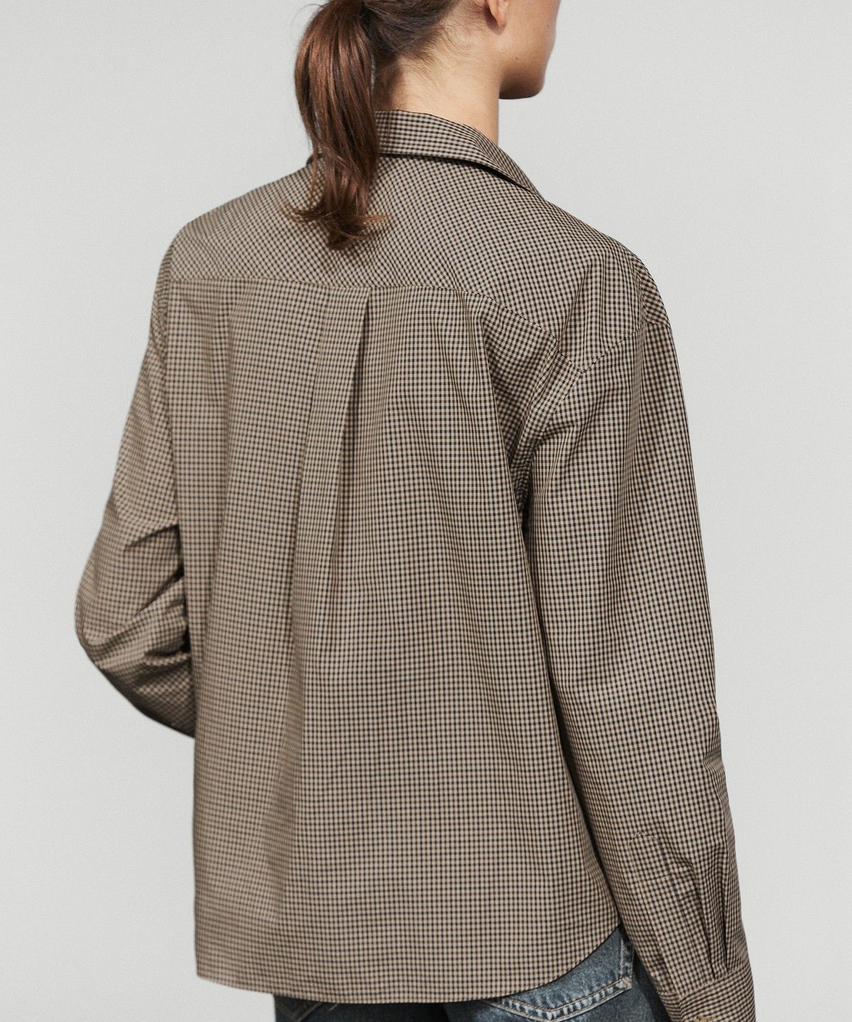 마시모두띠(MASSIMO DUTTI) 코튼 블렌드 깅엄 체크 셔츠