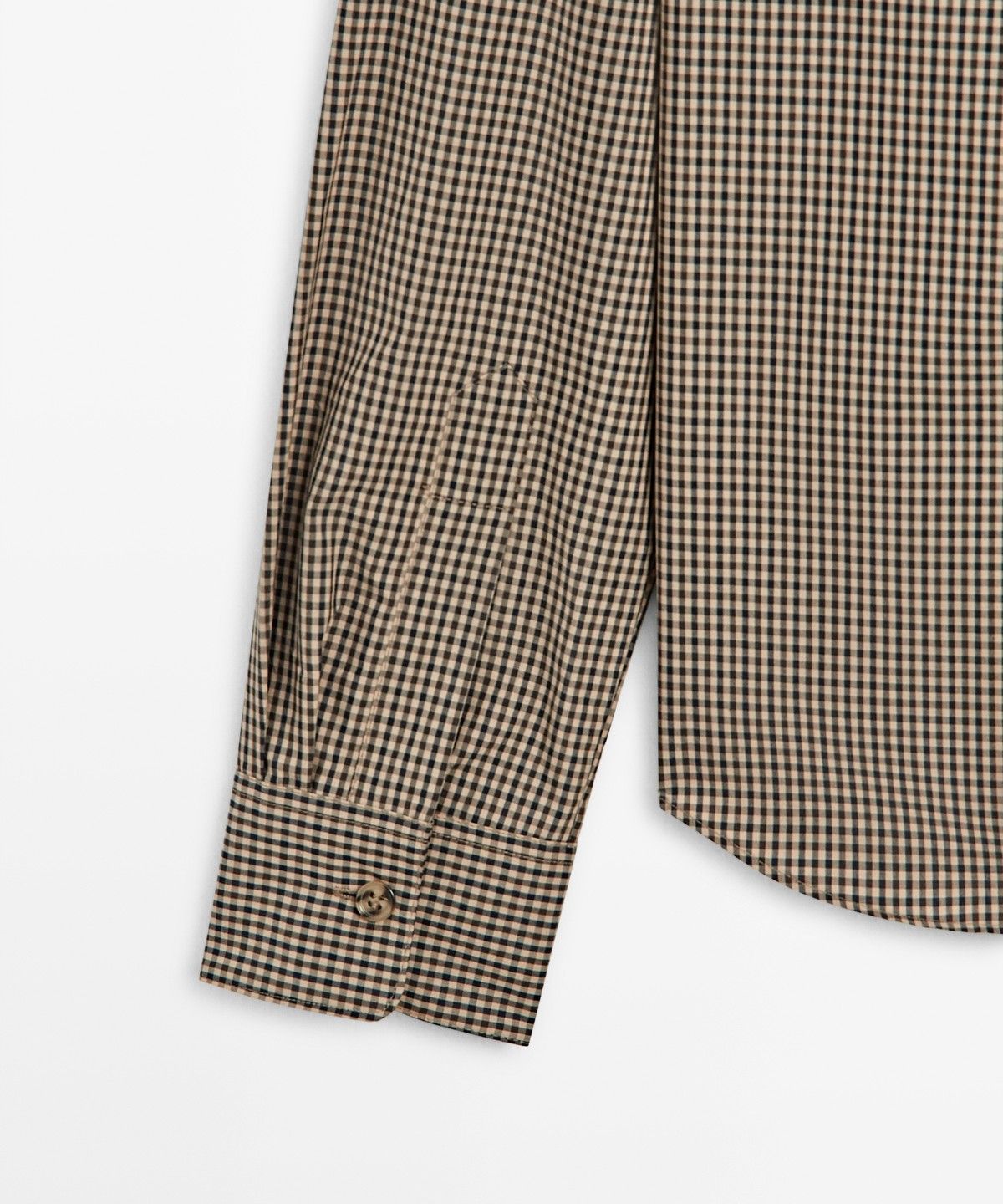 마시모두띠(MASSIMO DUTTI) 코튼 블렌드 깅엄 체크 셔츠