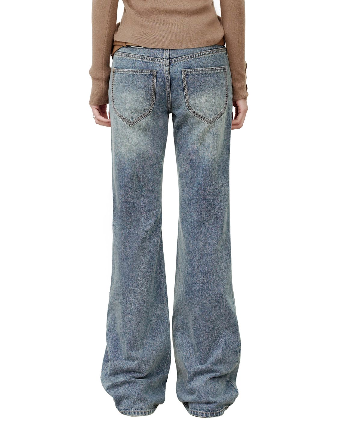 데케트 우먼(DECET WOMEN) [윤비누X데케트우먼]Stitch Pocket Low Rise Relaxed Flared Jeans DCWPT039LIGHTBLUE