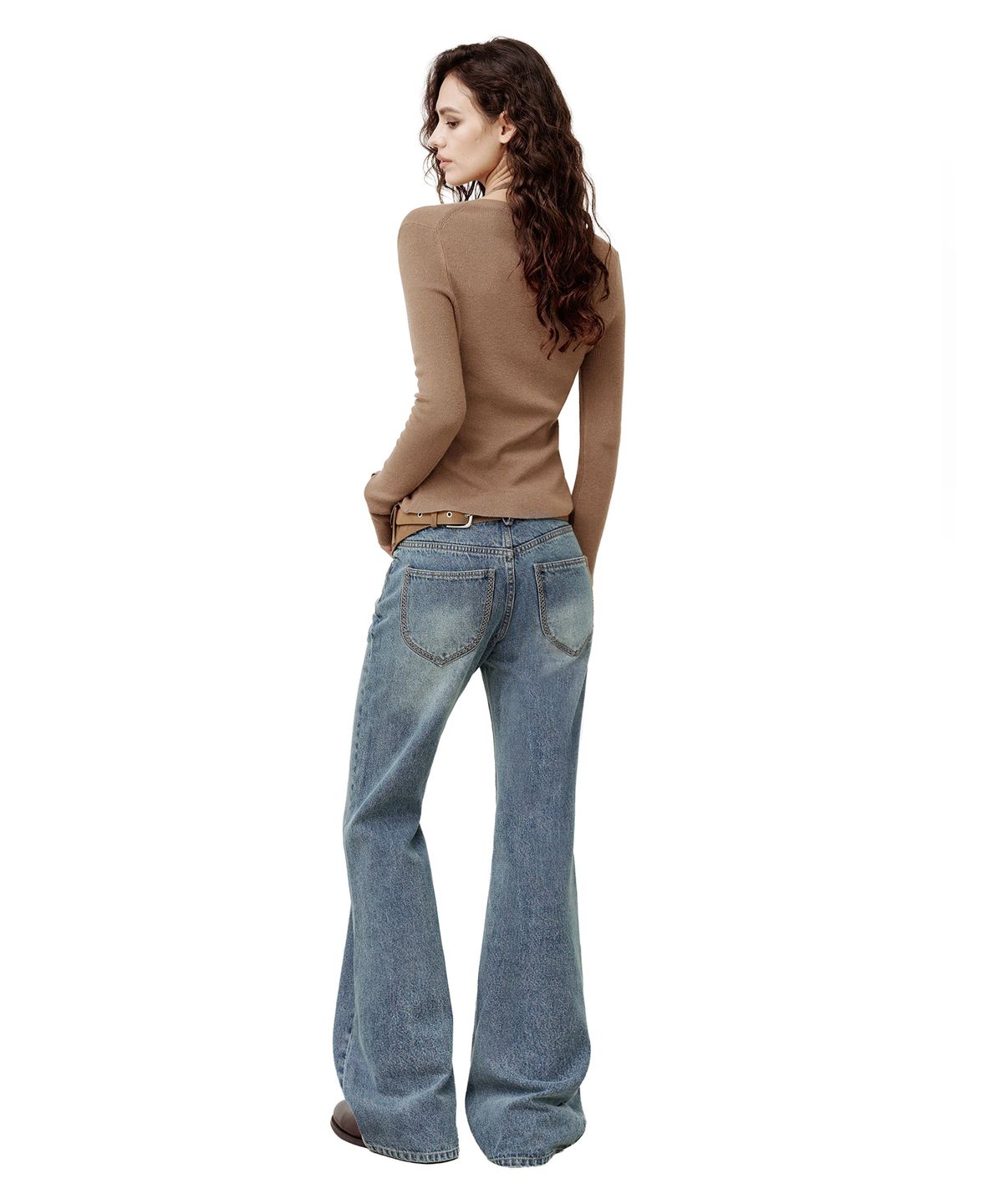 데케트 우먼(DECET WOMEN) [윤비누X데케트우먼]Stitch Pocket Low Rise Relaxed Flared Jeans DCWPT039LIGHTBLUE