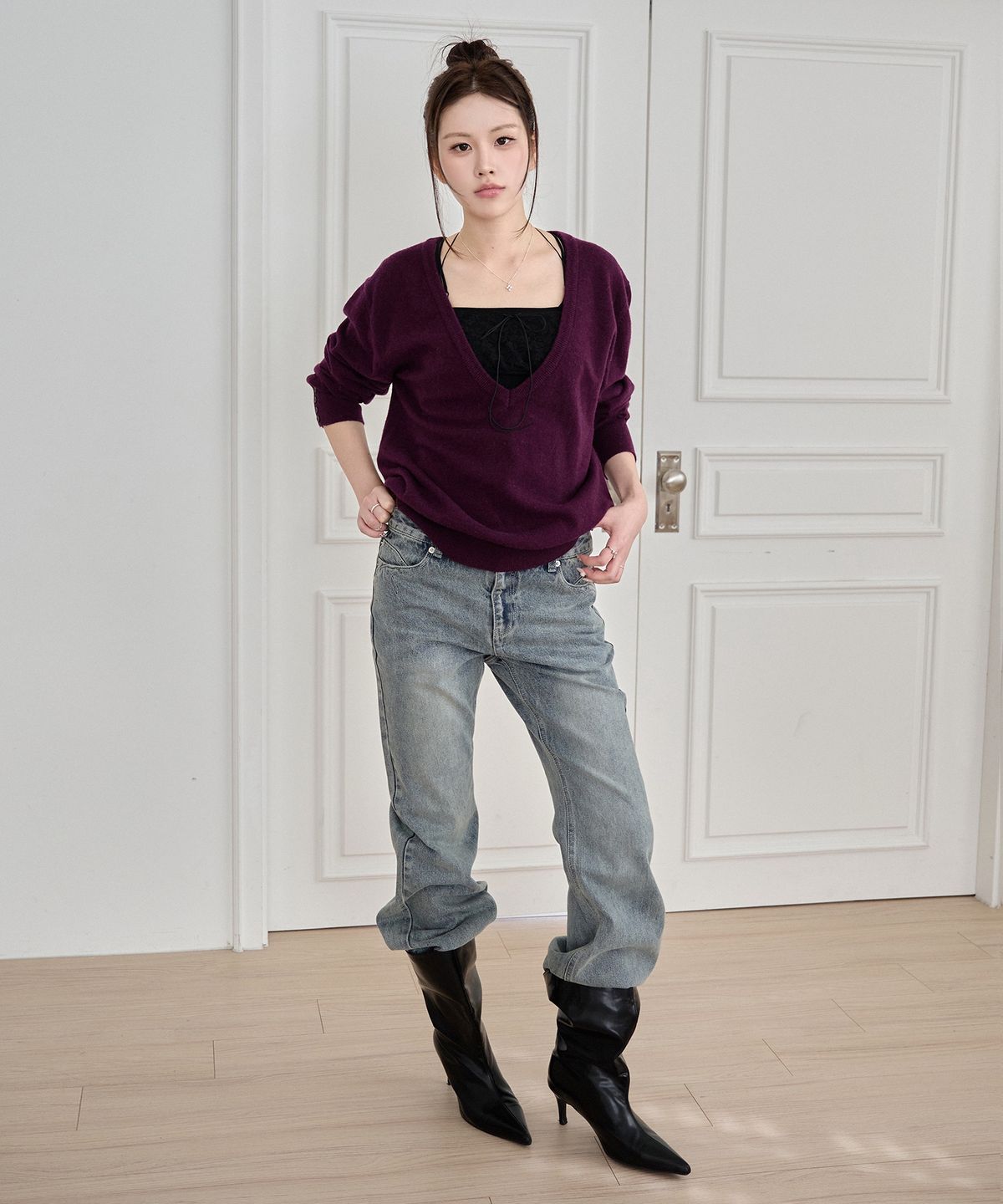 데케트 우먼(DECET WOMEN) [윤비누X데케트우먼]Stitch Pocket Low Rise Relaxed Flared Jeans DCWPT039LIGHTBLUE