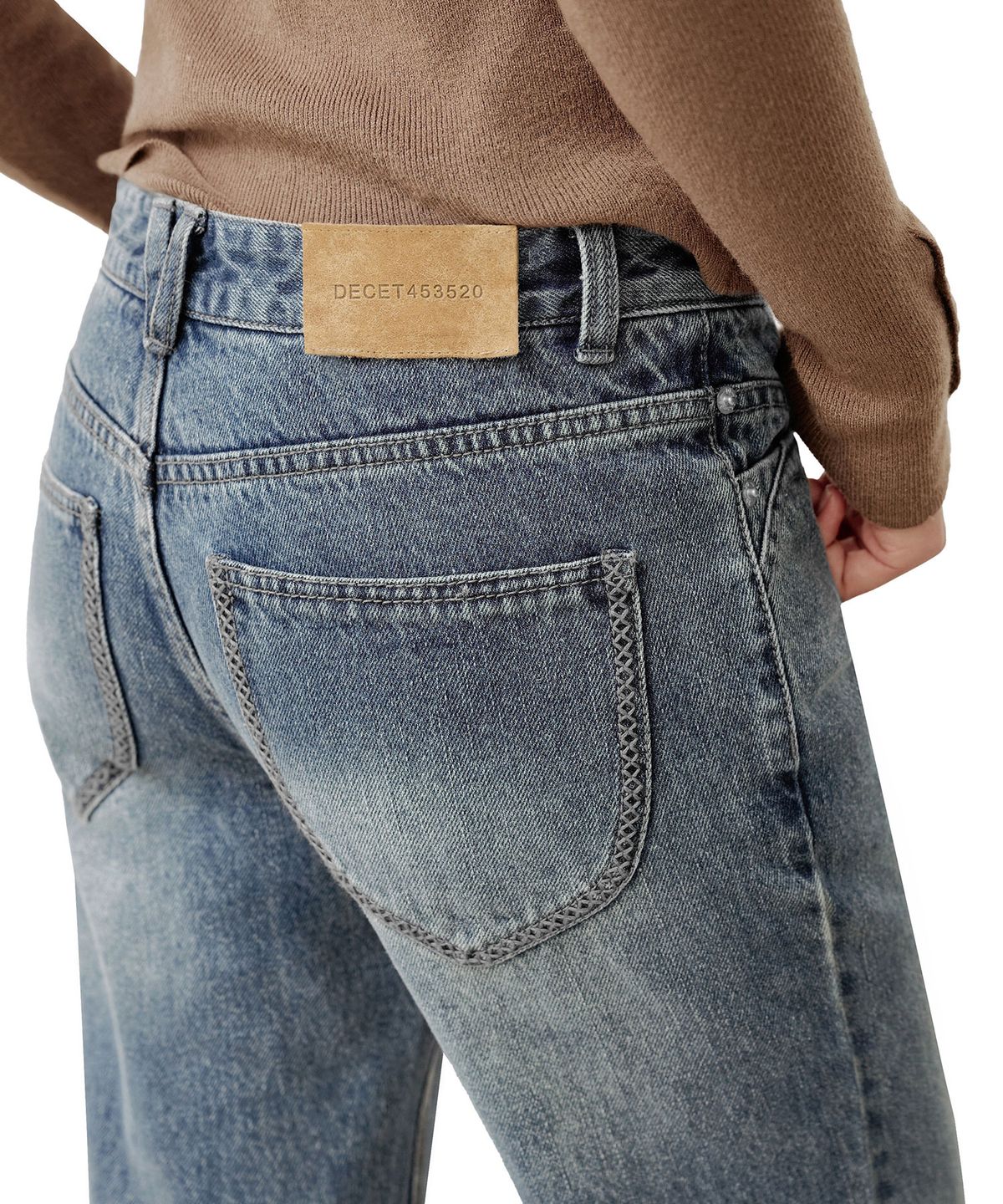 데케트 우먼(DECET WOMEN) [윤비누X데케트우먼]Stitch Pocket Low Rise Relaxed Flared Jeans DCWPT039LIGHTBLUE