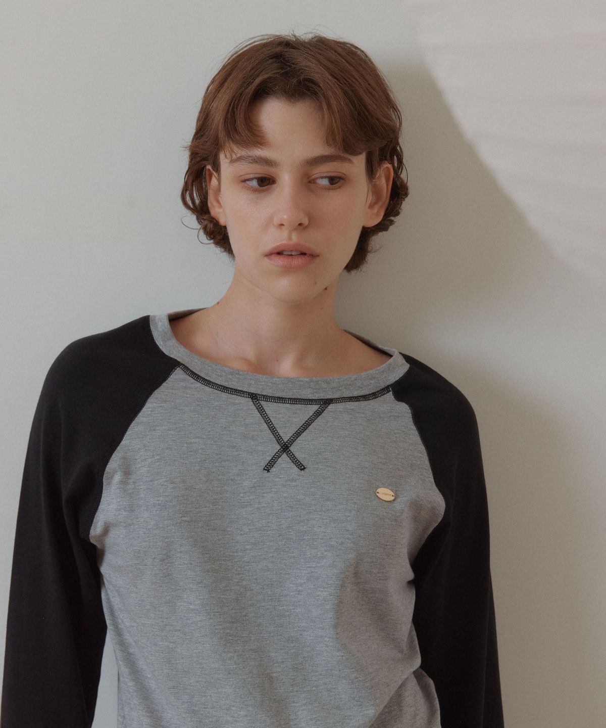 아노에틱(ANOETIC) ANC CONTRAST RAGLAN LONG SLEEVE_BLACK&GREY