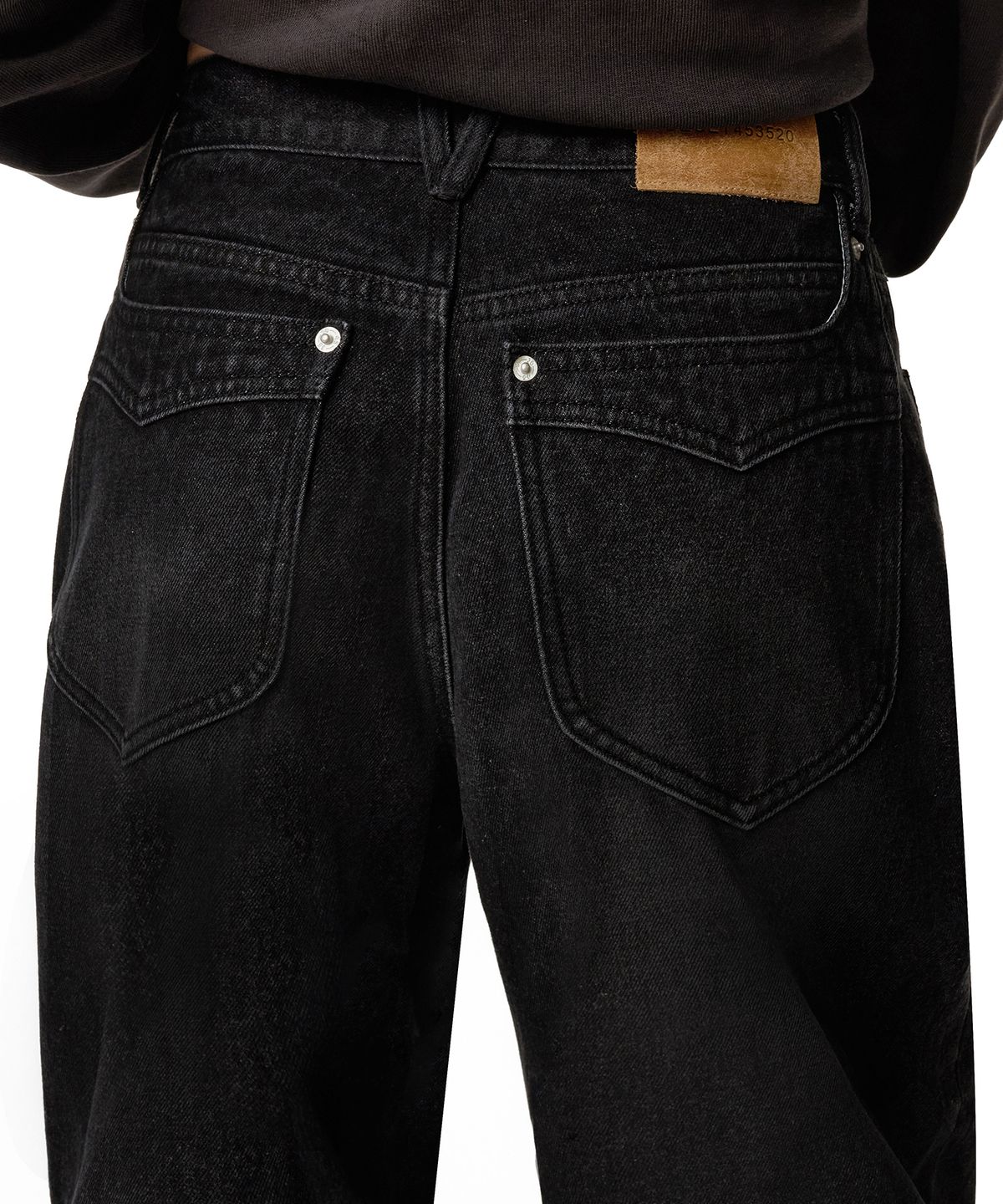 데케트 우먼(DECET WOMEN) [윤비누X데케트우먼]Curved Pocket Barrel Wide Jeans DCWPT038BLACK