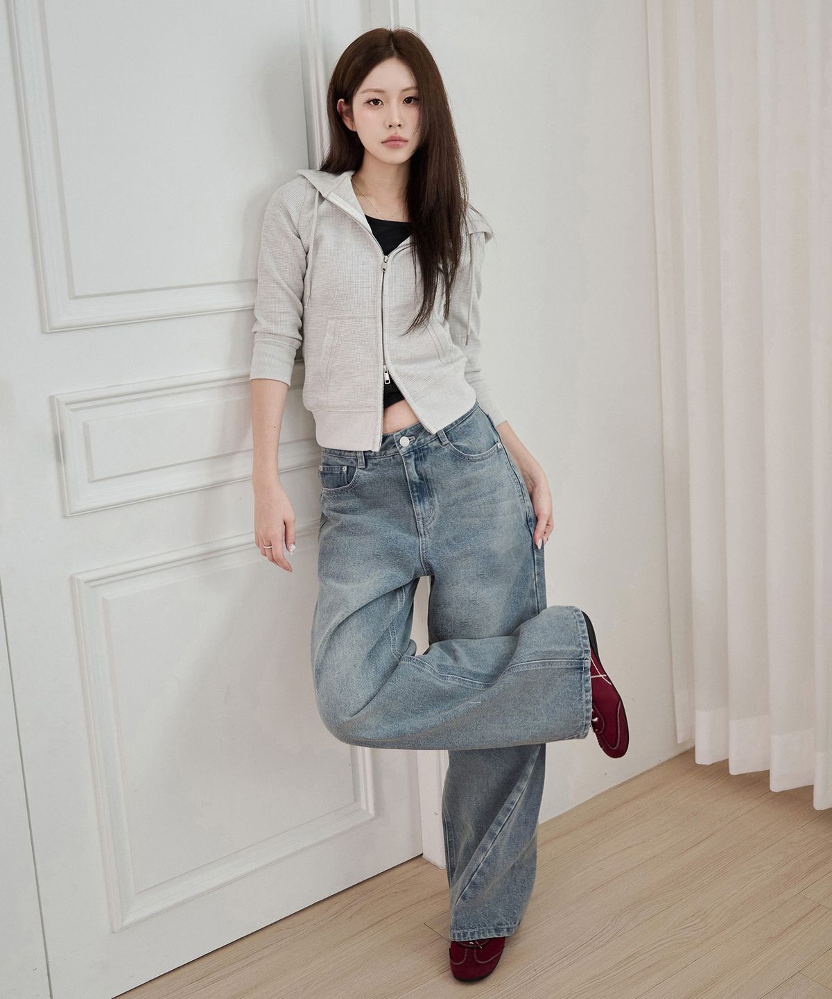 데케트 우먼(DECET WOMEN) [윤비누X데케트우먼]Curved Pocket Barrel Wide Jeans DCWPT038LIGHTBLUE