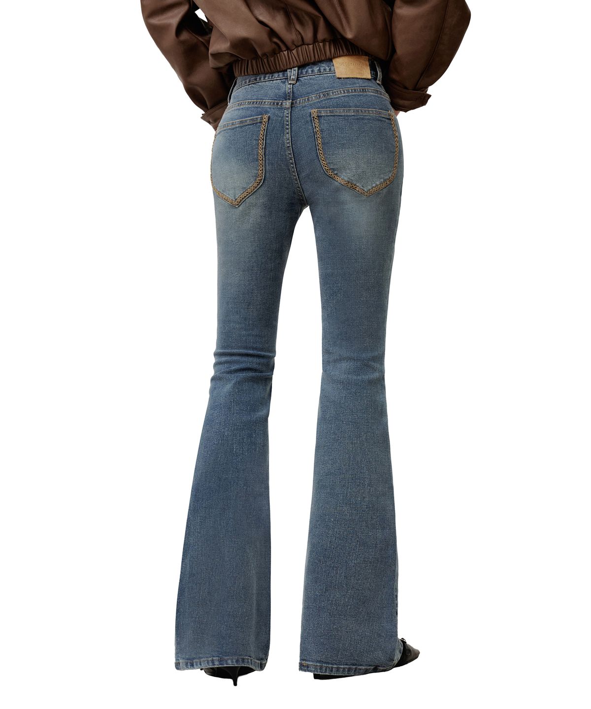 데케트 우먼(DECET WOMEN) [윤비누x데케트우먼]Stitch Pocket Low Rise Slim Flared Jeans DCWPT036BLUE