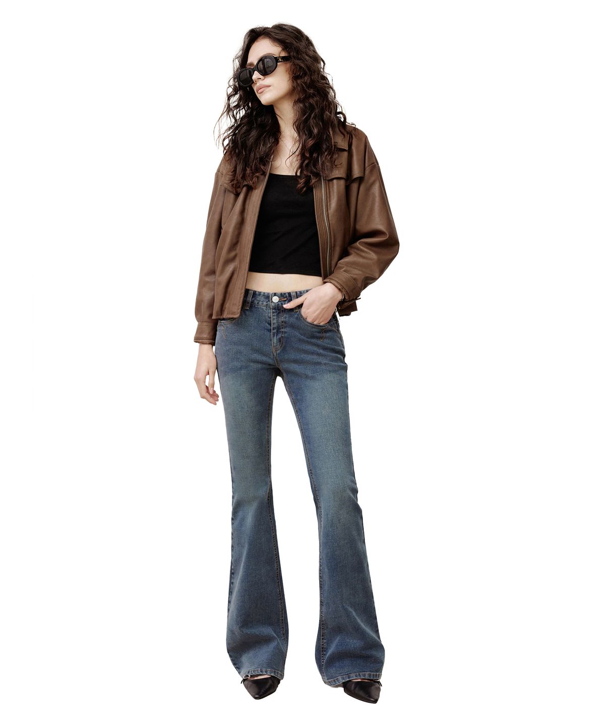 데케트 우먼(DECET WOMEN) [윤비누x데케트우먼]Stitch Pocket Low Rise Slim Flared Jeans DCWPT036BLUE