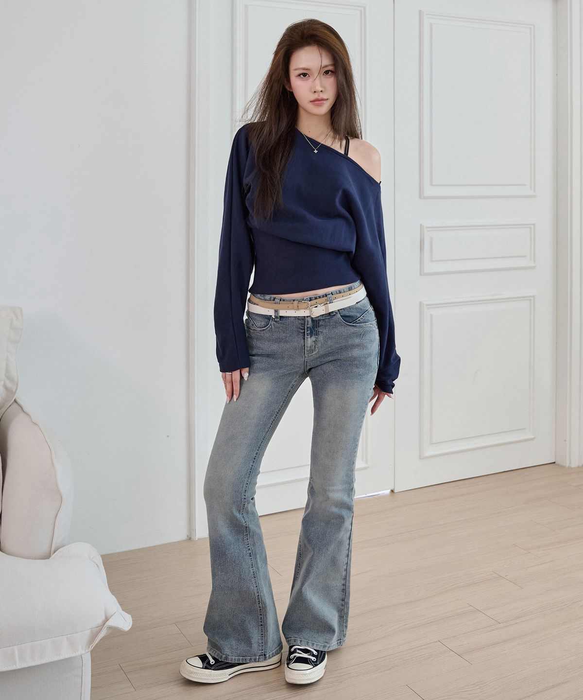 데케트 우먼(DECET WOMEN) [윤비누x데케트우먼]Stitch Pocket Low Rise Slim Flared Jeans DCWPT036LIGHTBLUE