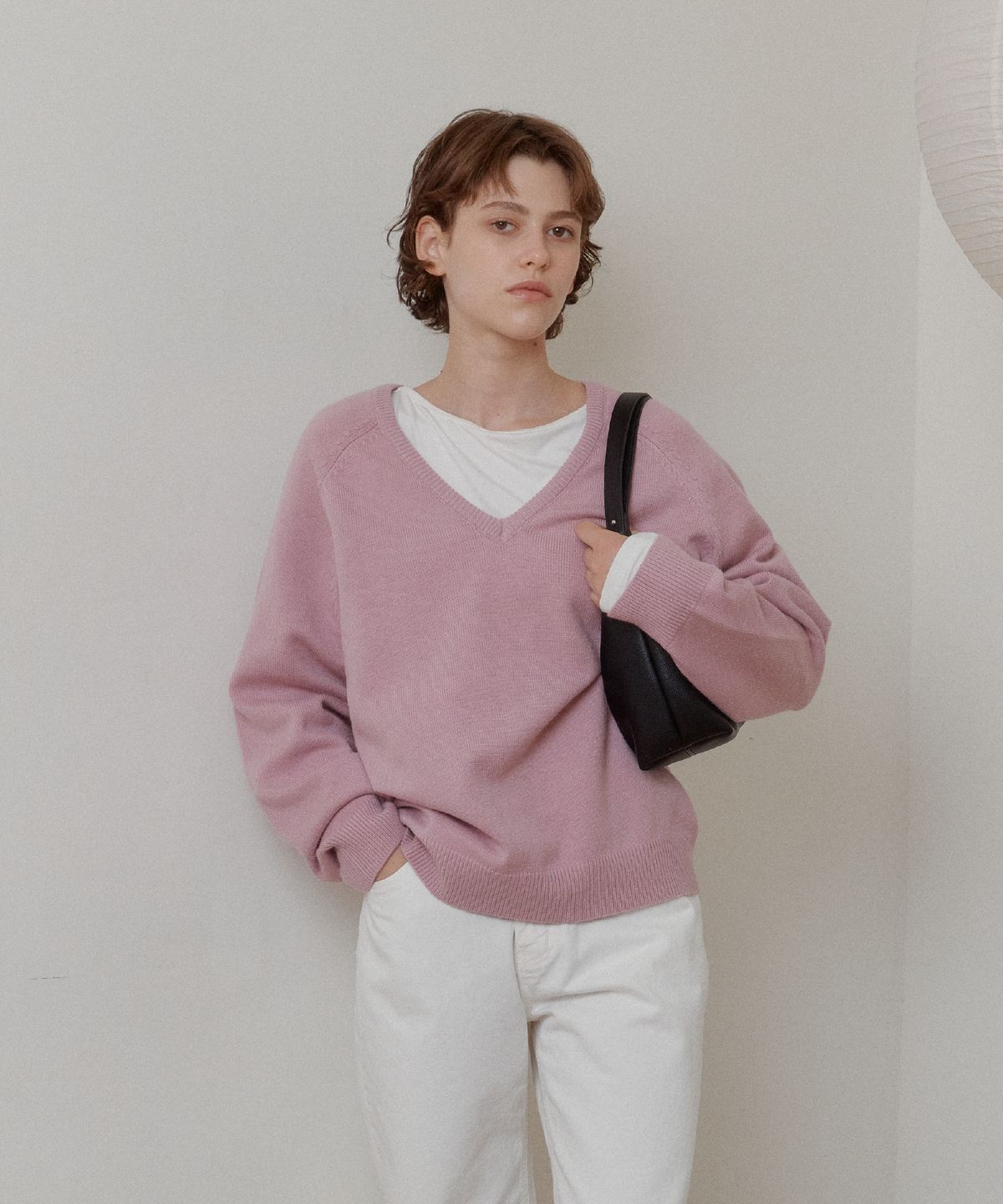 아노에틱(ANOETIC) ANC V-NECK KNIT_PINK