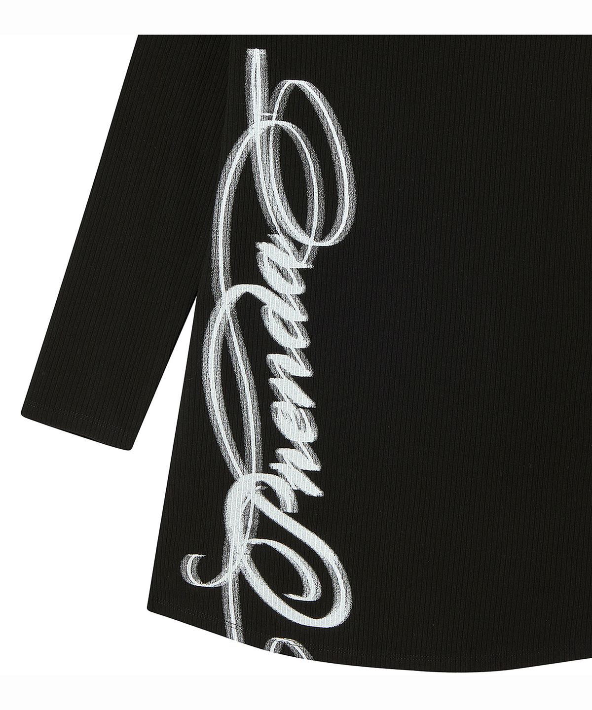 프렌다(PRENDA) SCRIPT LOGO SLIM LONG SLEEVE BLACK