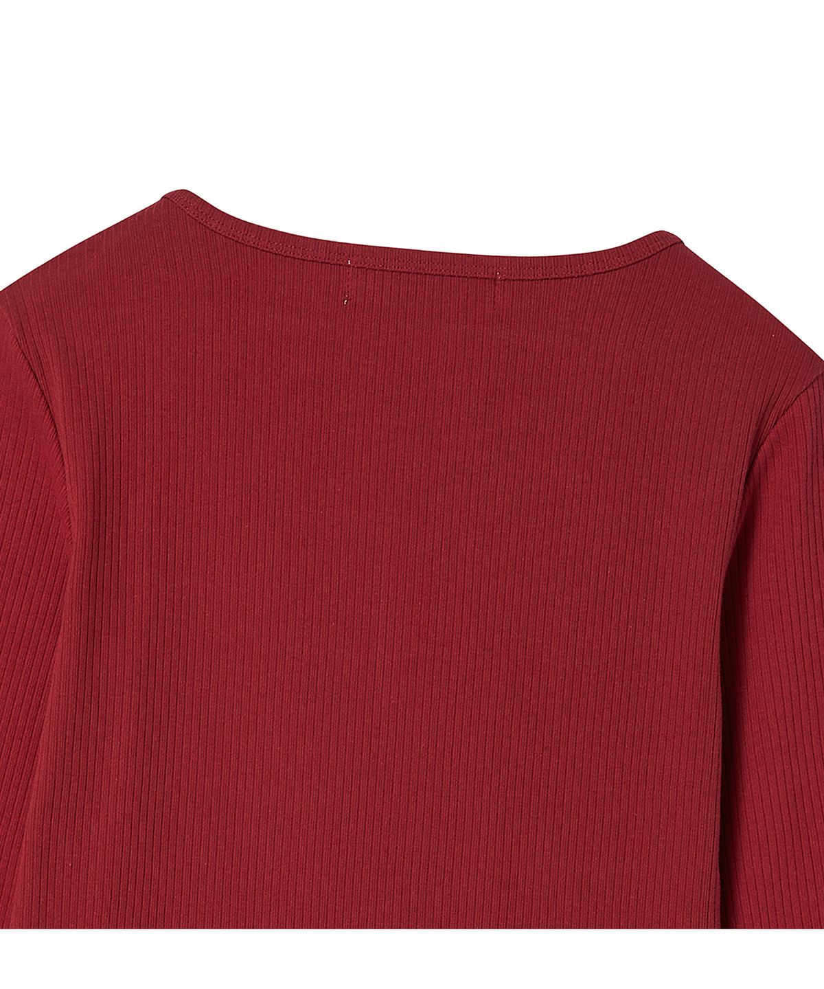 프렌다(PRENDA) SCRIPT LOGO SLIM LONG SLEEVE BURGUNDY