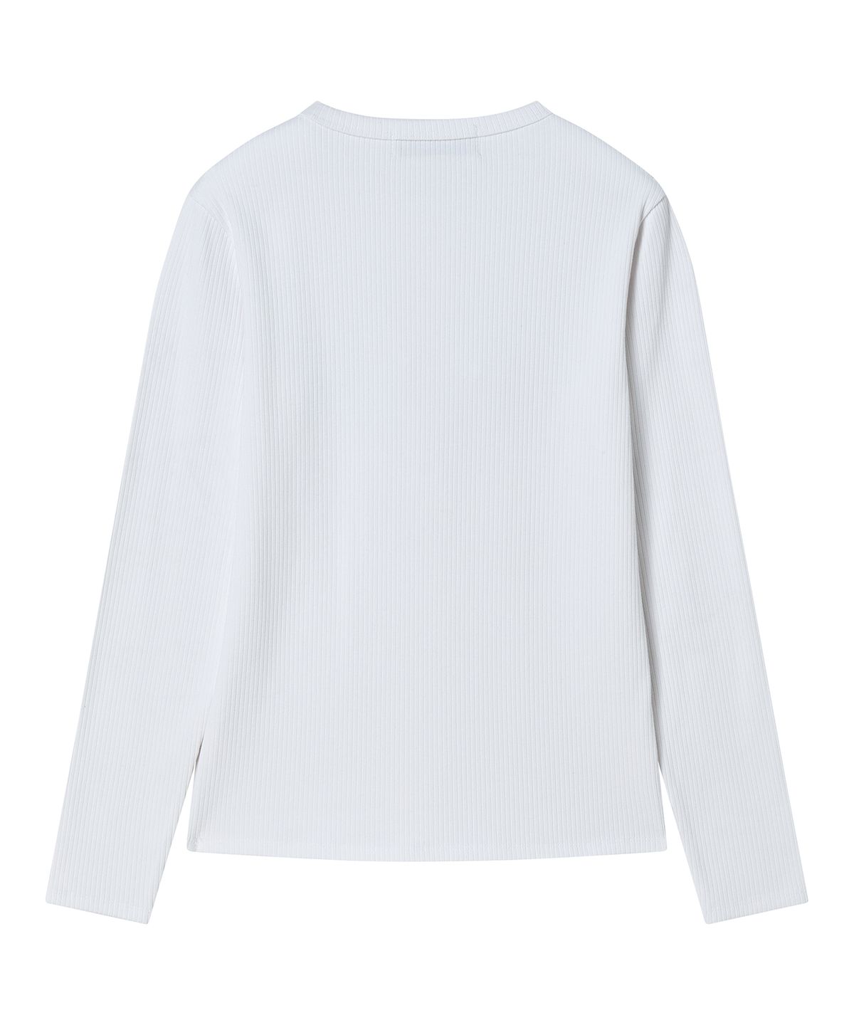 프렌다(PRENDA) WING GRAPHIC HENLEY LONG SLEEVE WHITE