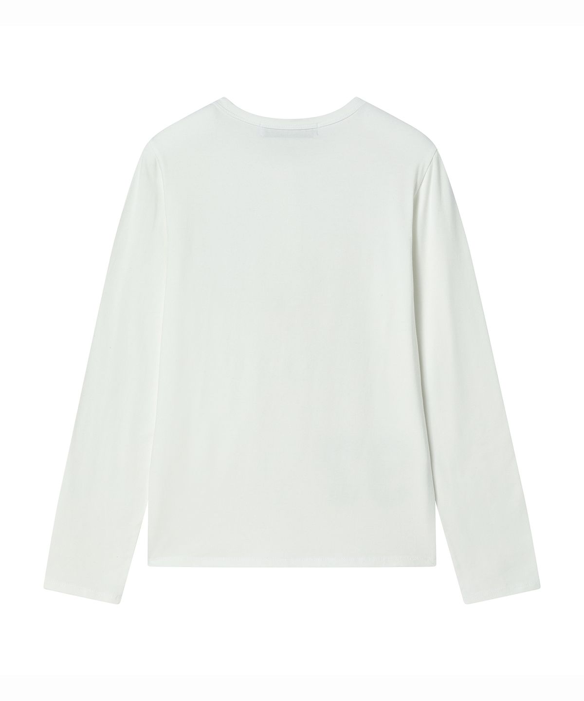 프렌다(PRENDA) DEPT NUMBERING HENLEY LONG SLEEVE WHITE